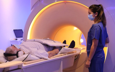 Patient going into an MRI scanner