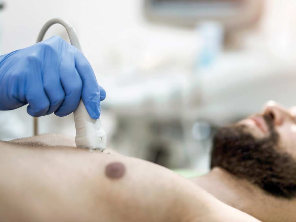 Patient having ultrasound