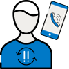 Icon of a person making a call