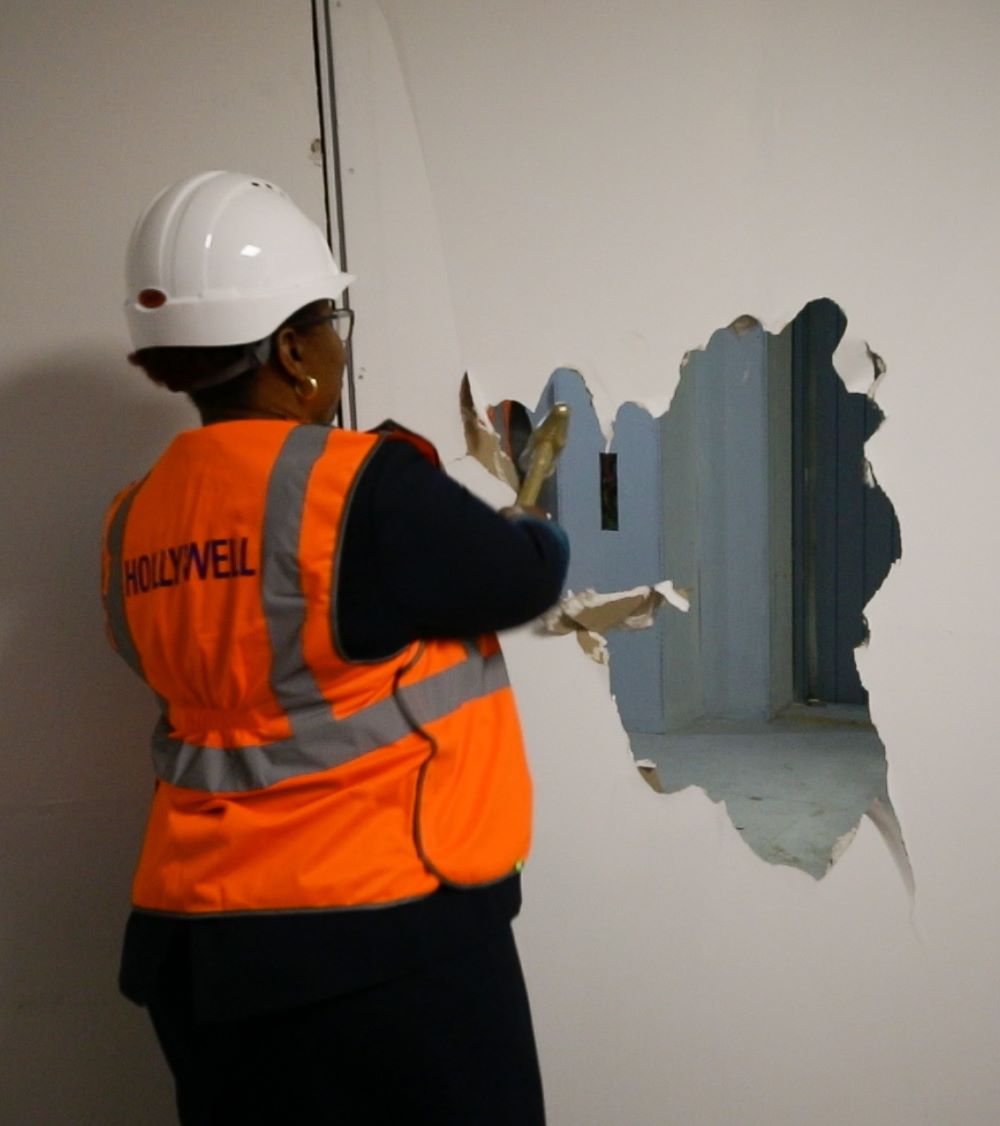 Wall breakthrough at Lexham Gardens; ?>