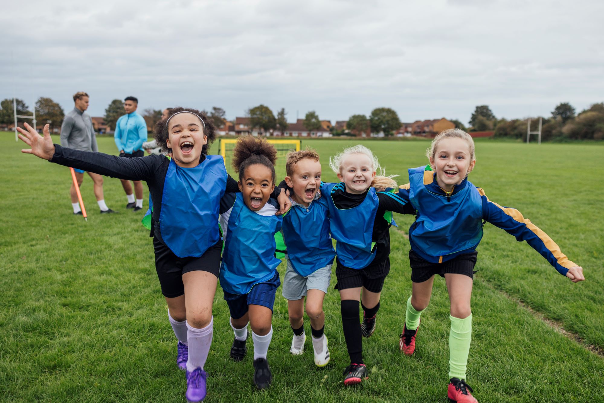 Children playing football