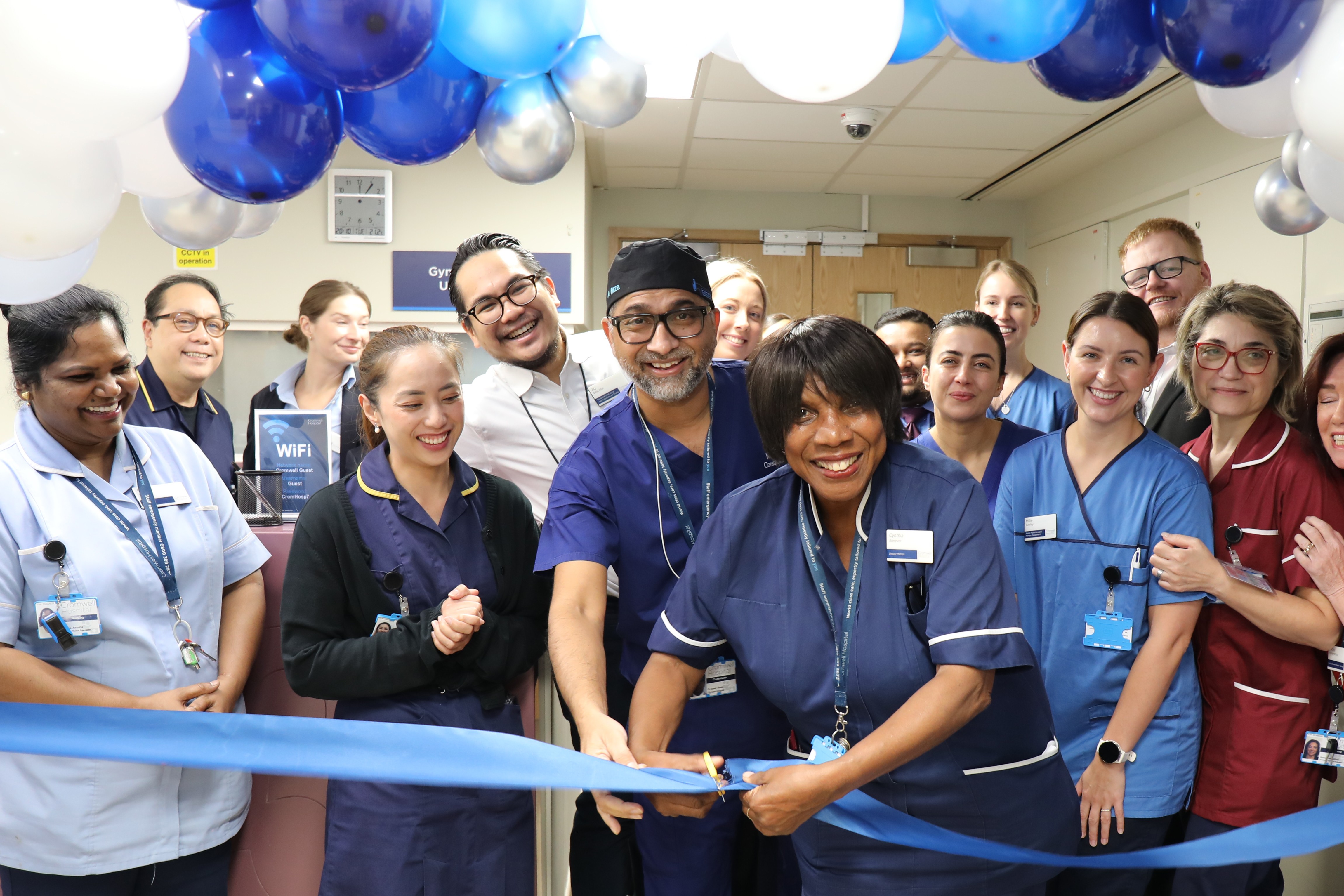 Staff members at Cromwell Hospital celebrating the opening of the new Urology and Gynaecology ward; ?>
